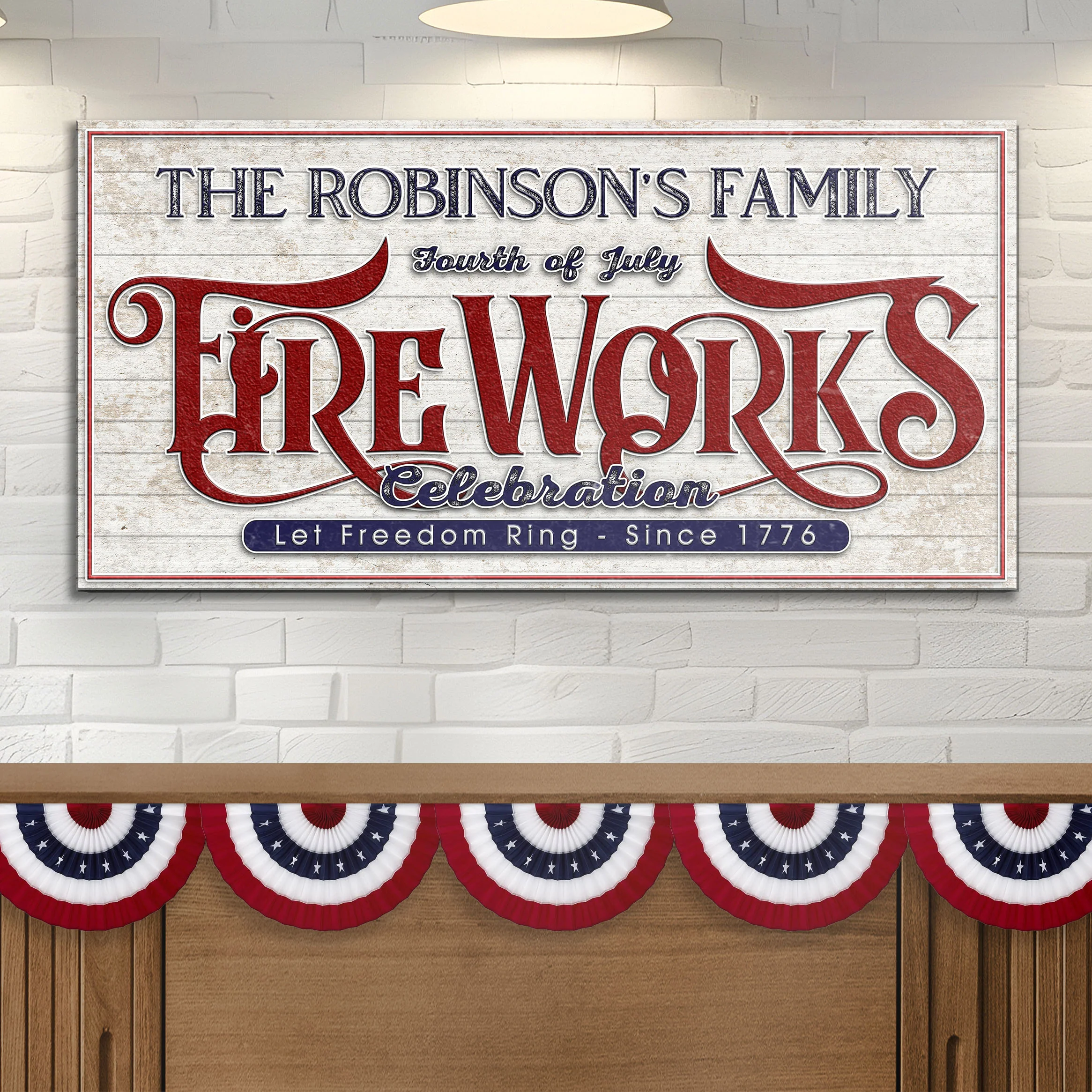 4th of July Fireworks Celebration Personalized Sign - Image 3