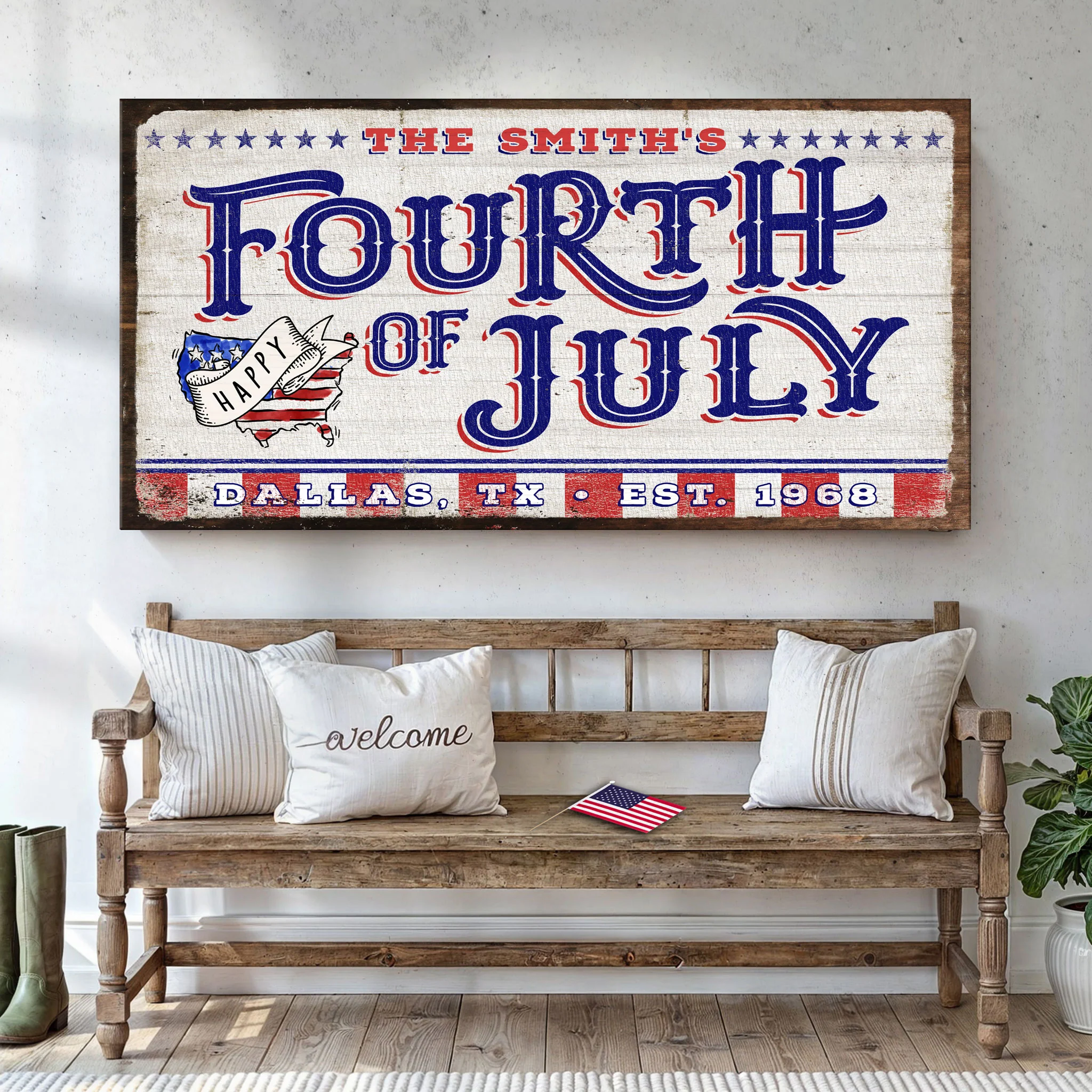 4th of July Personalized Welcome Sign - Image 3