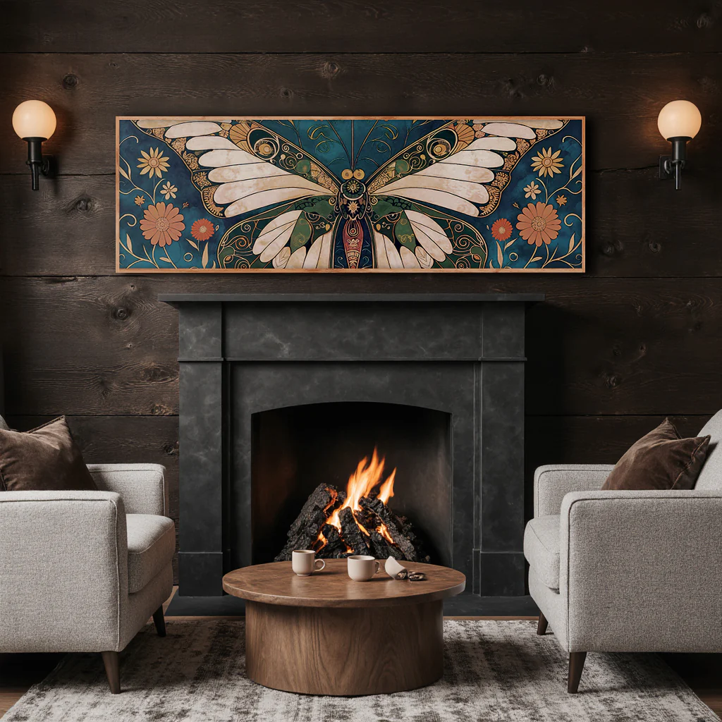 Abstract Vintage Butterfly Wall Art - Image 3