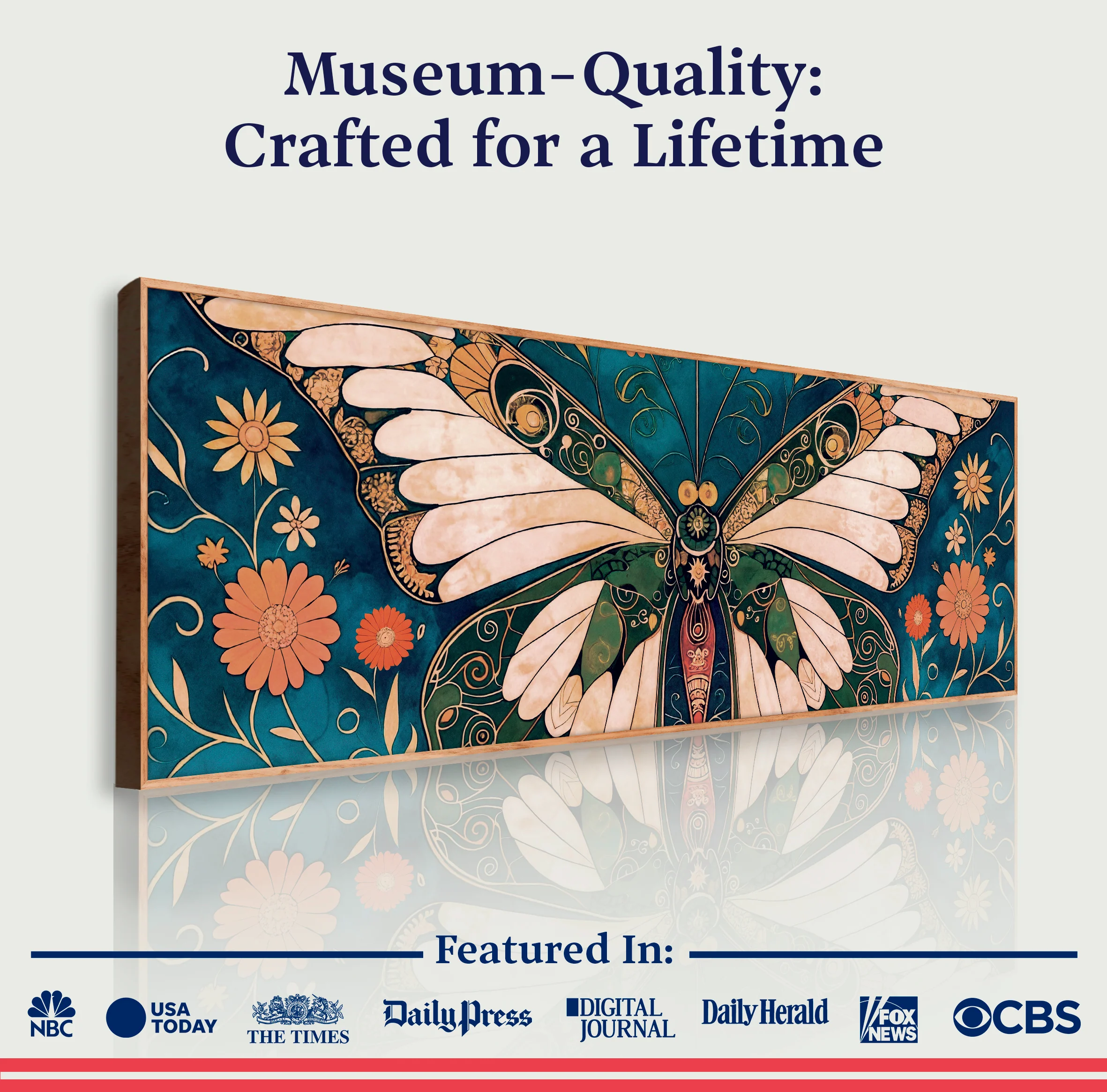 Abstract Vintage Butterfly Wall Art - Image 6