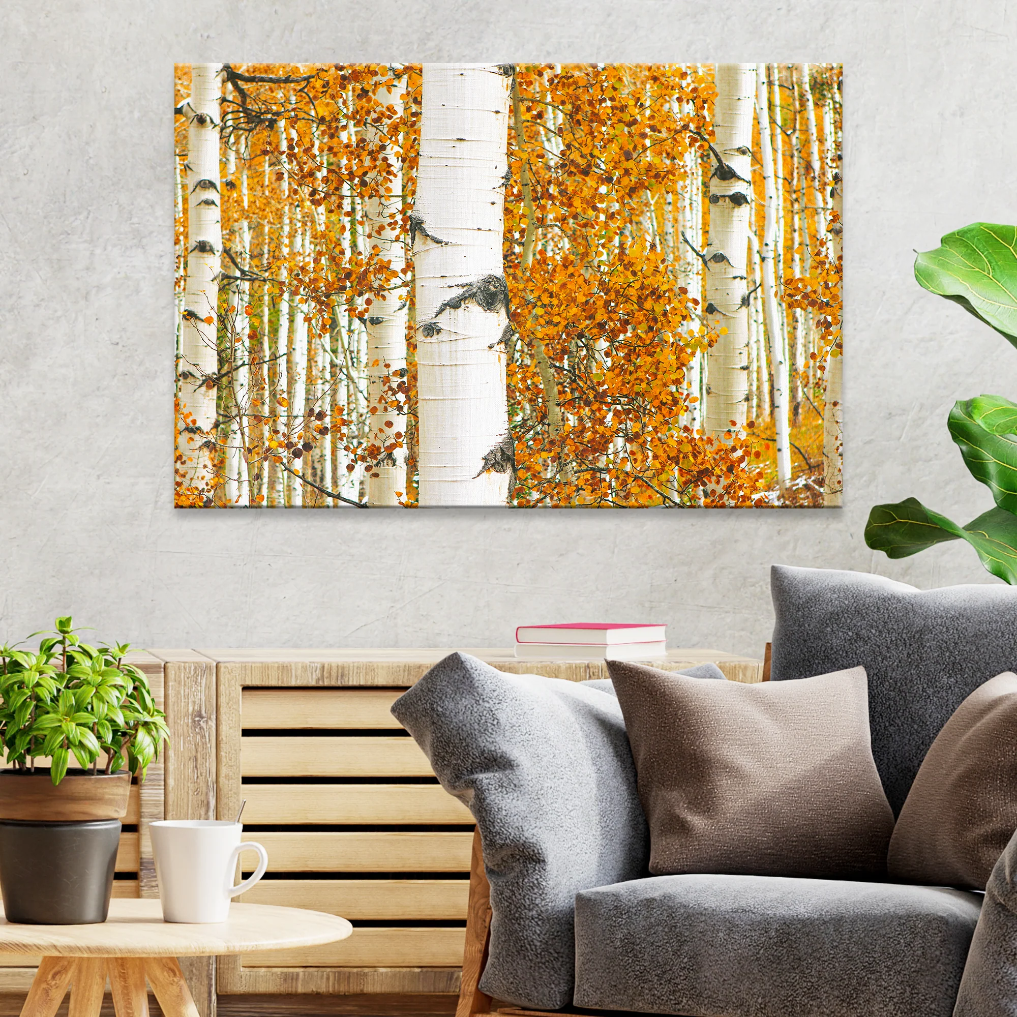 Autumn Tree Barks Canvas Wall Art - Image 3