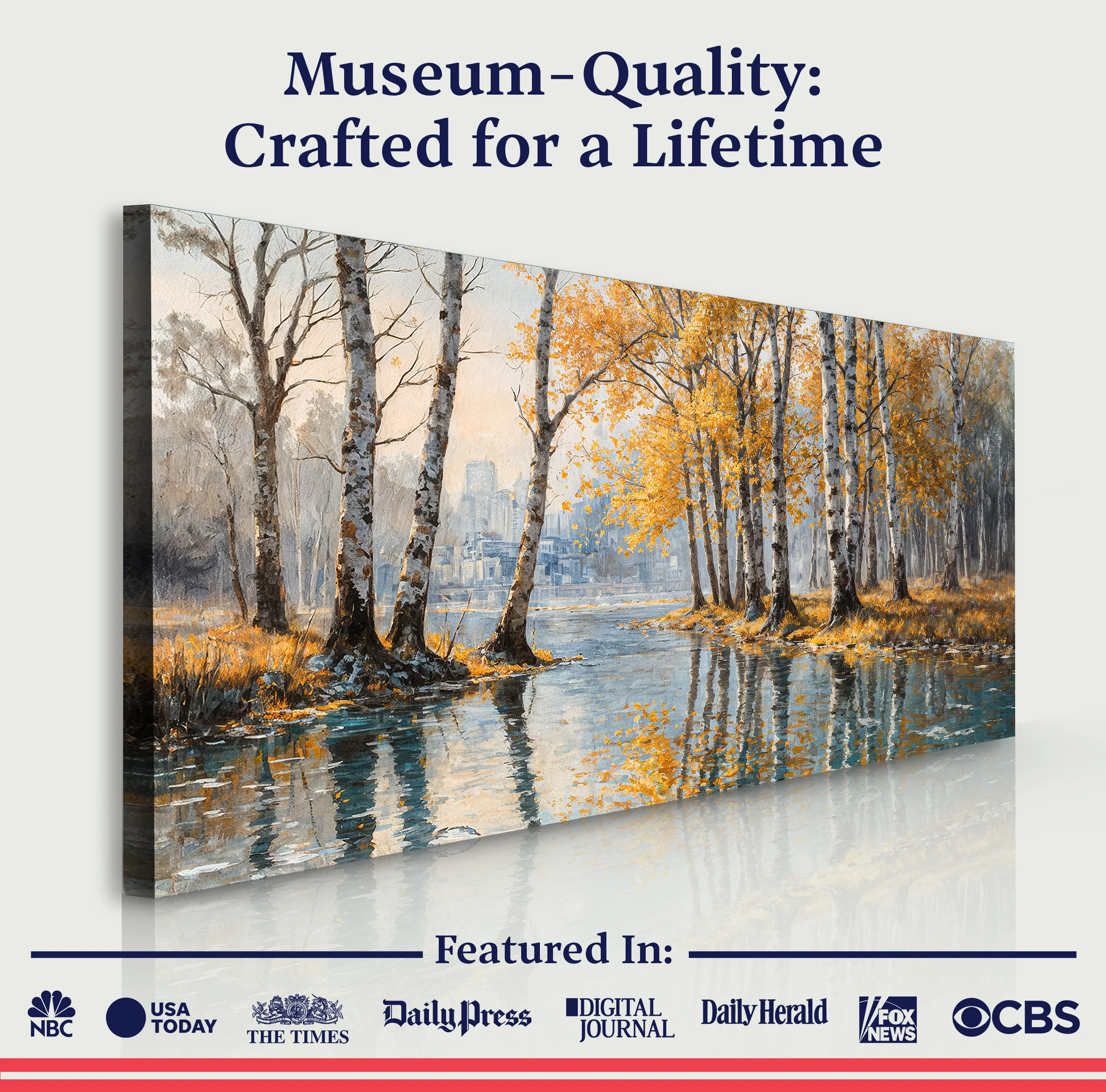 Birch Woods Golden Reflections Metal Wall Art - Image 6