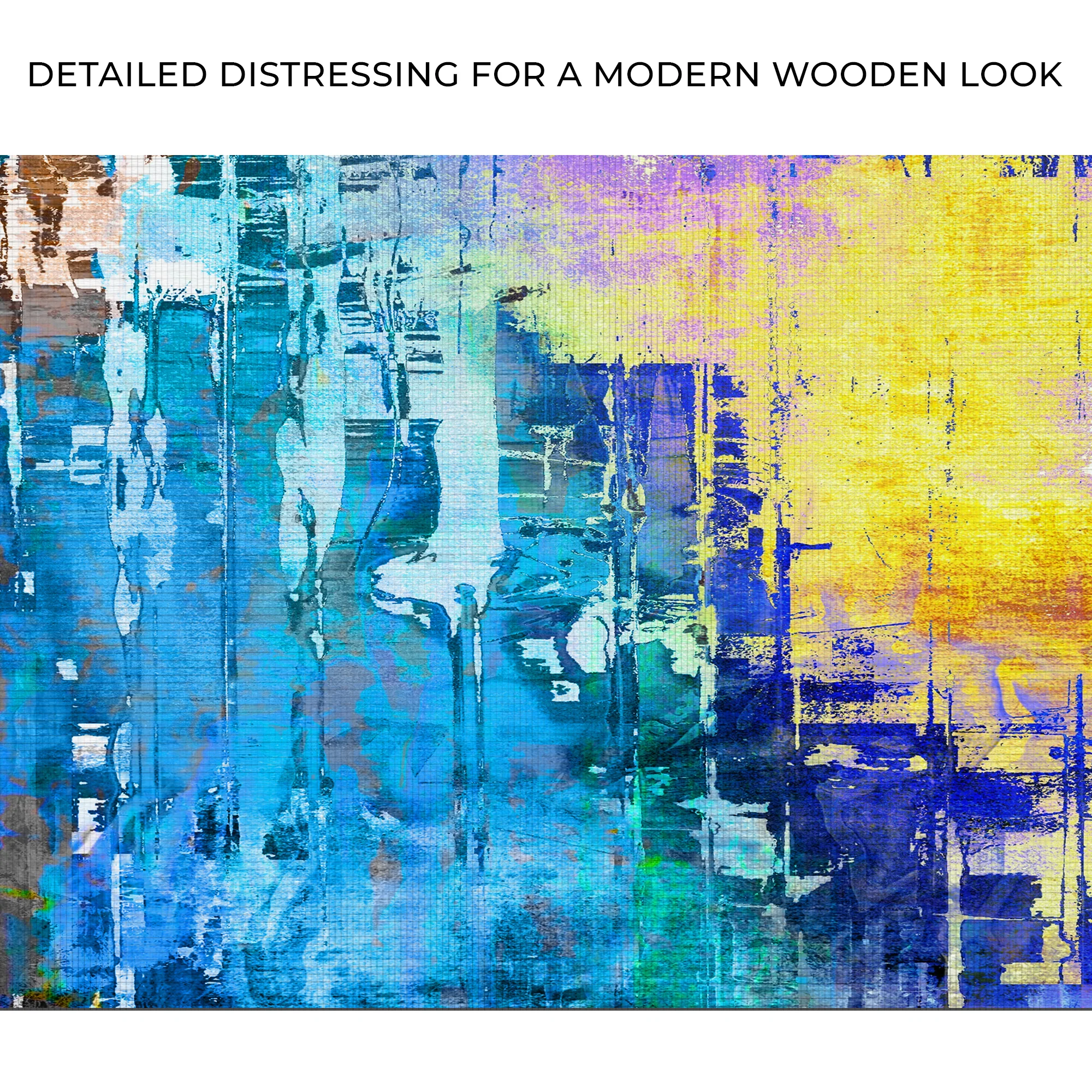 Blue Gold Abstract Painting Canvas Wall Art - Image 3