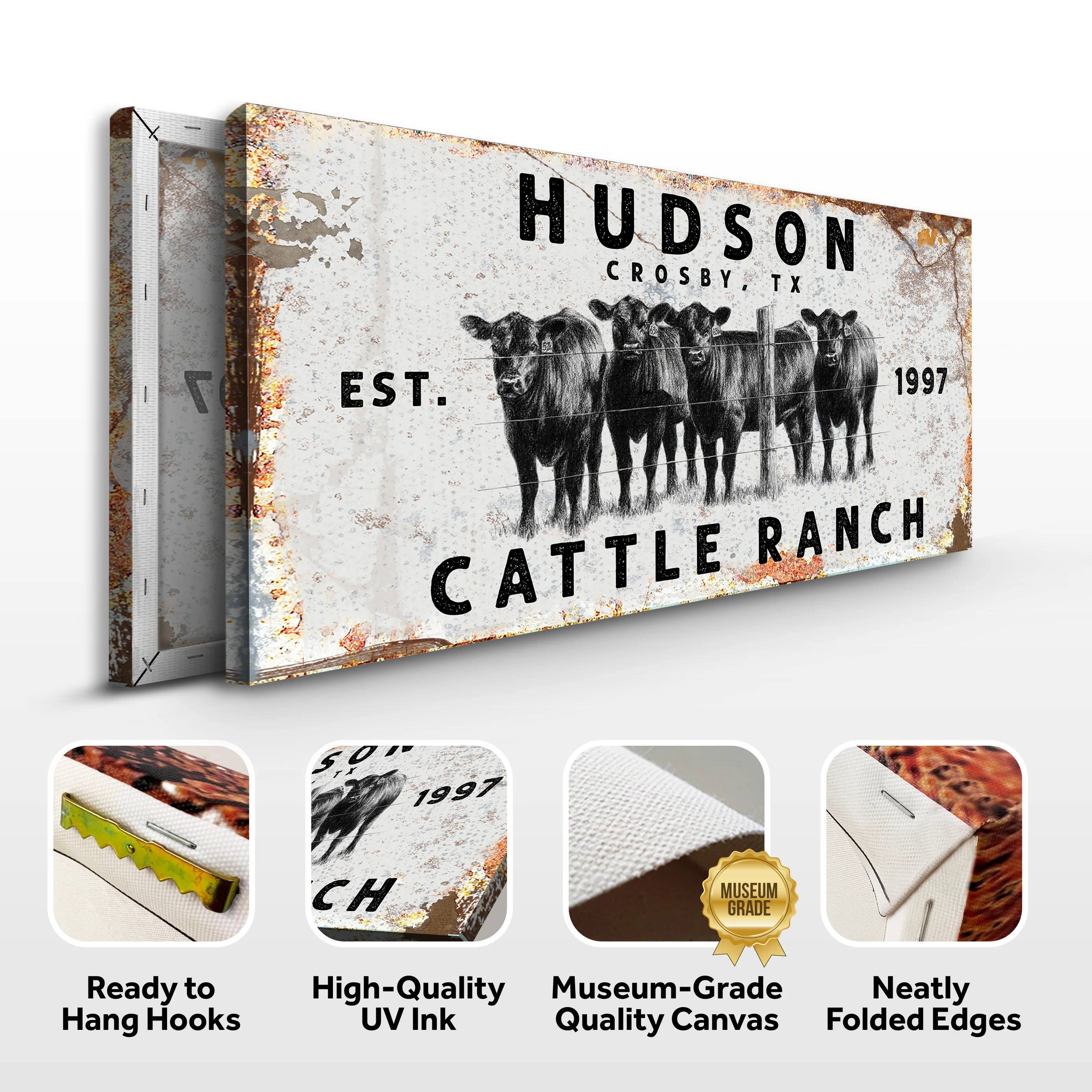 Personalized Cattle Ranch Rustic Sign II - Image 4