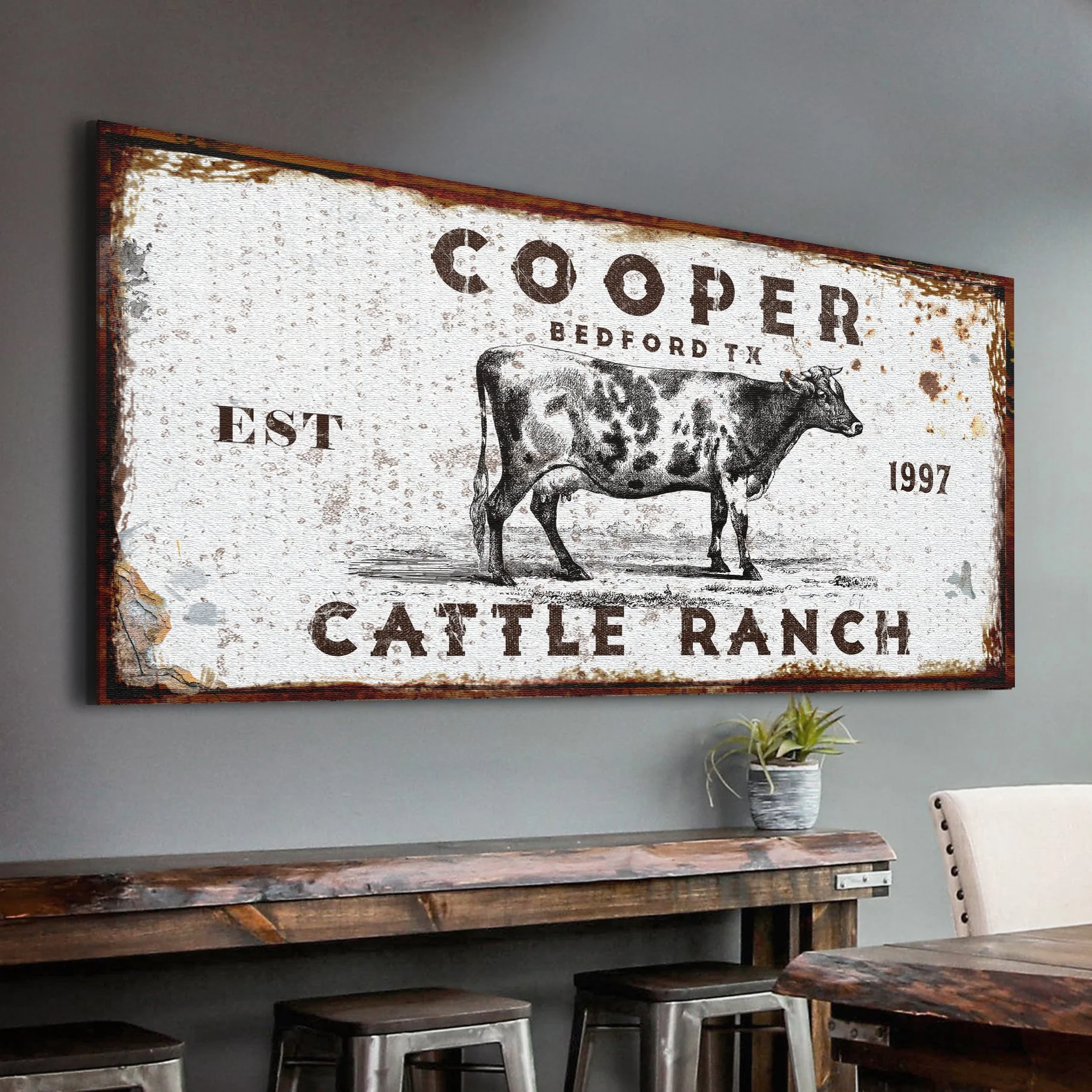 Personalized Cattle Ranch Rustic Sign II - Image 7