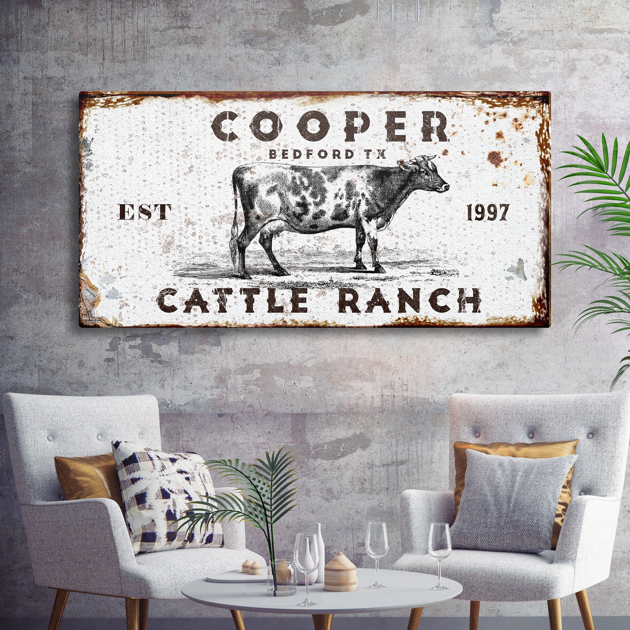 Personalized Cattle Ranch Rustic Sign II - Image 8