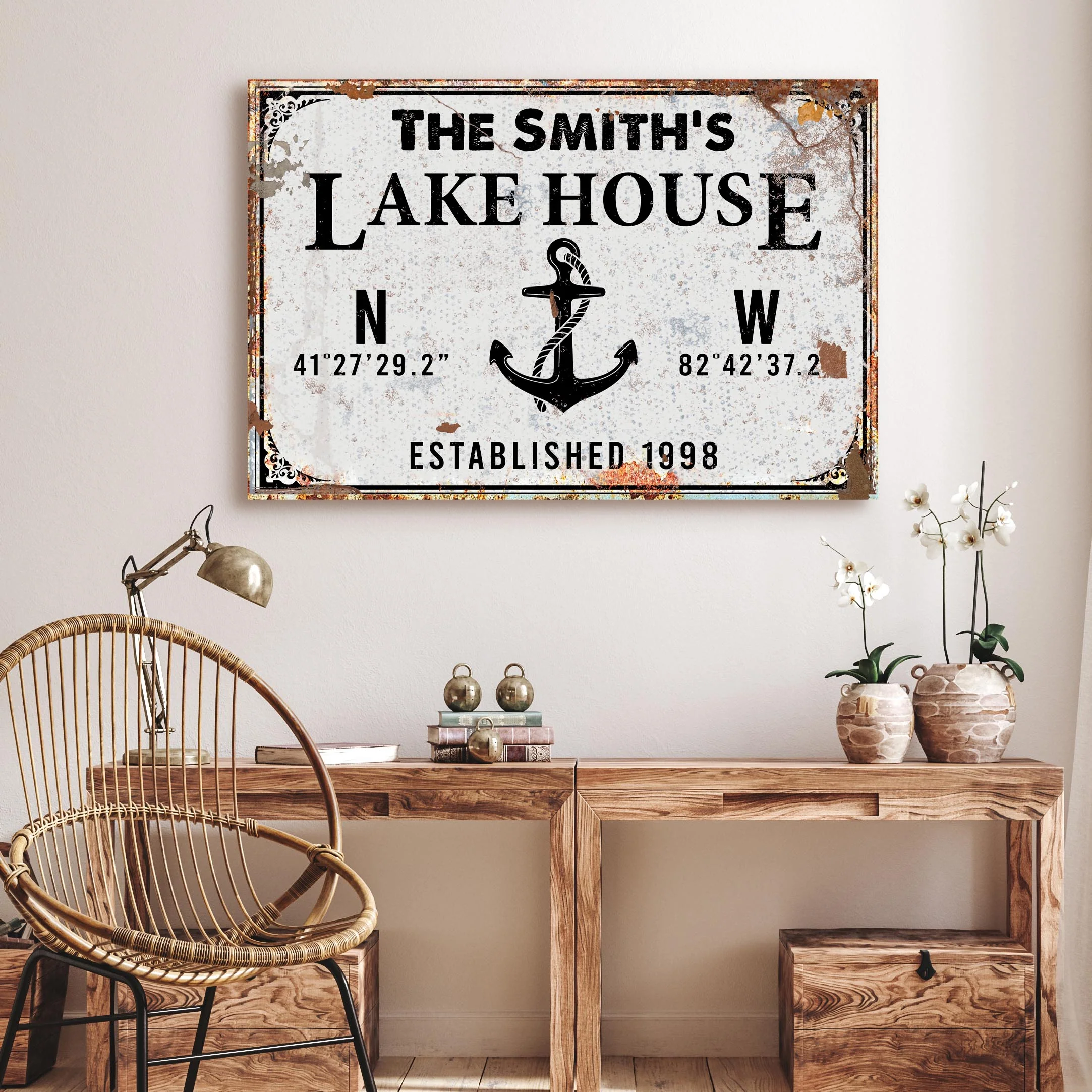 Family Lake House Anchor Sign - Image 3