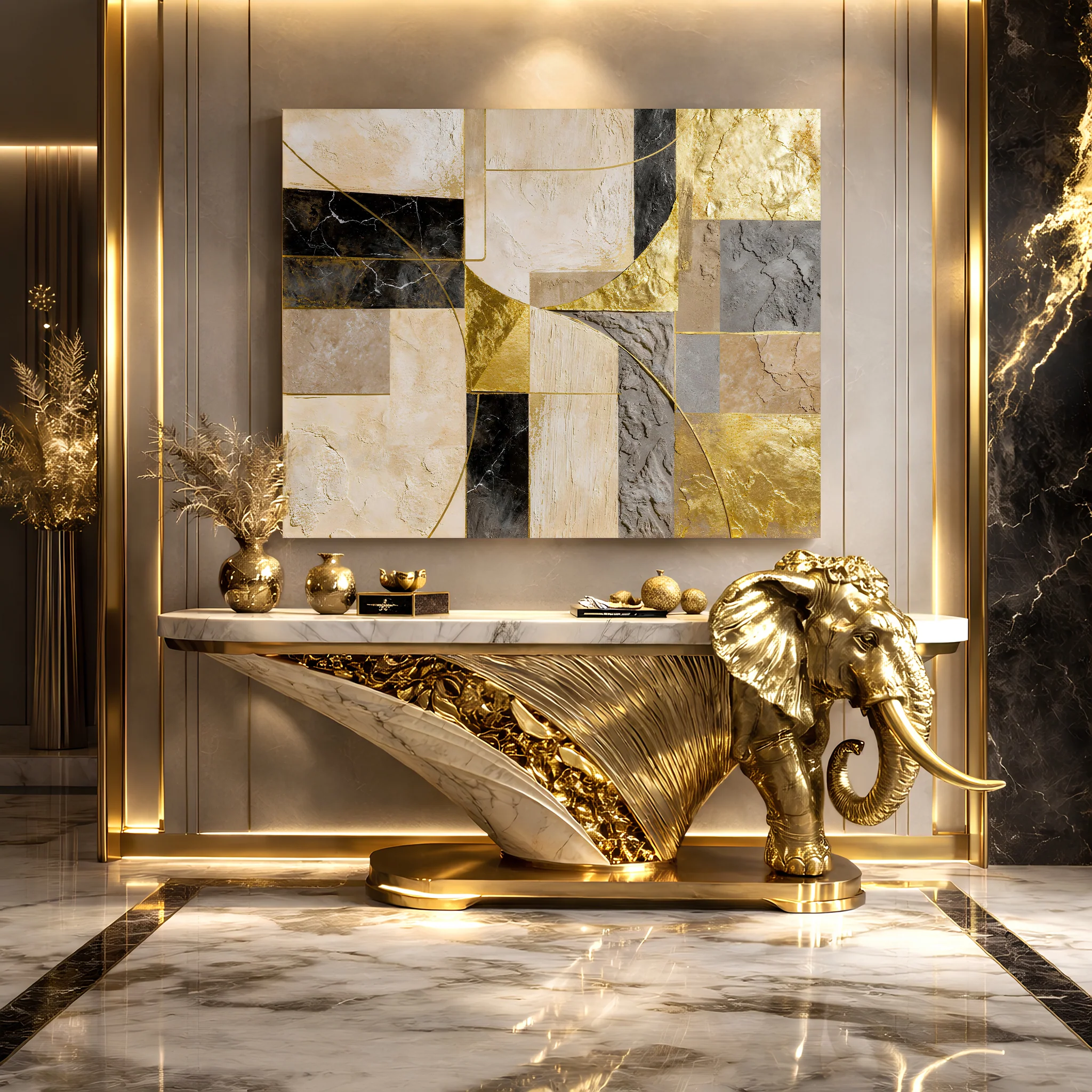 Golden Arc Symphony Wall Art - Image 3