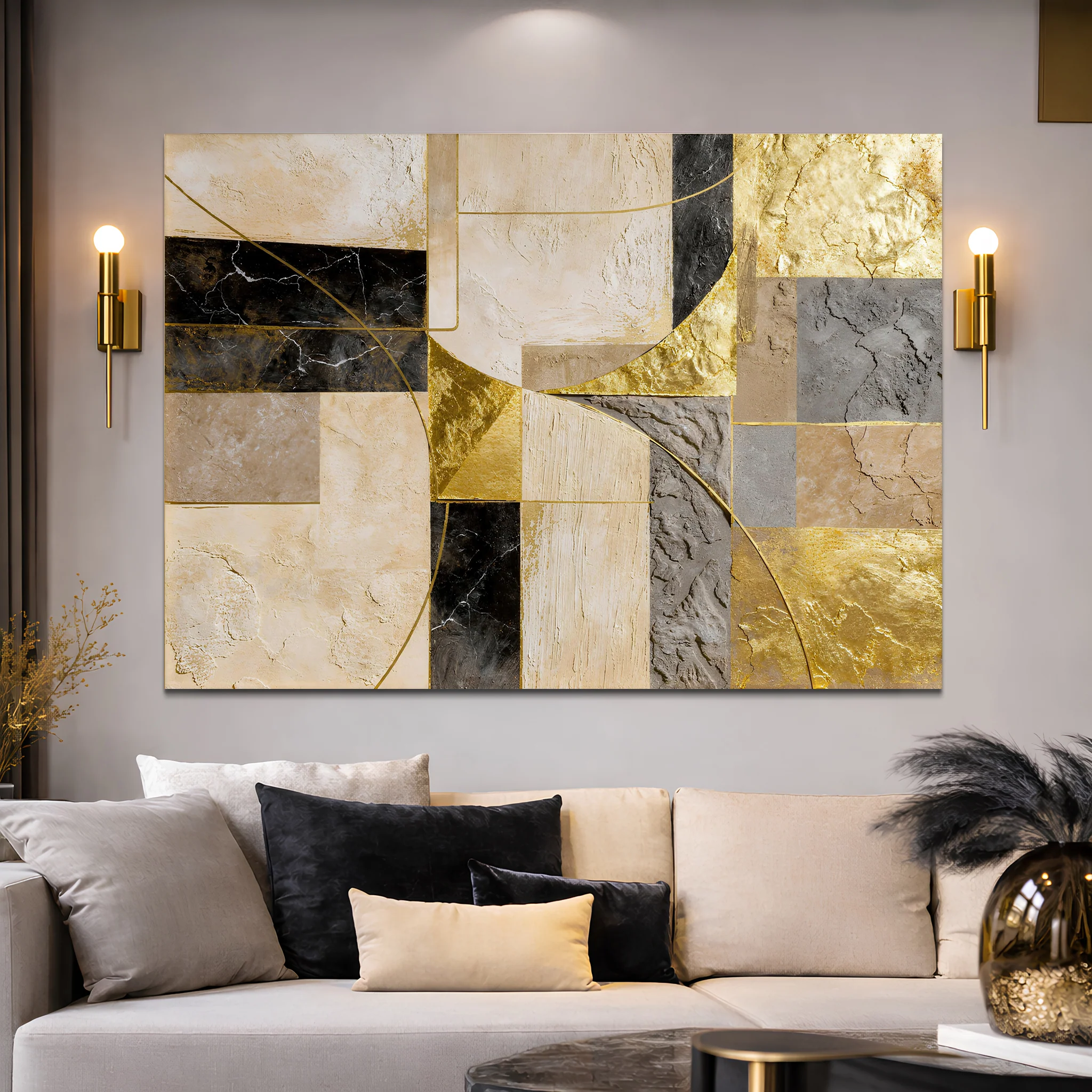 Golden Arc Symphony Wall Art - Image 5