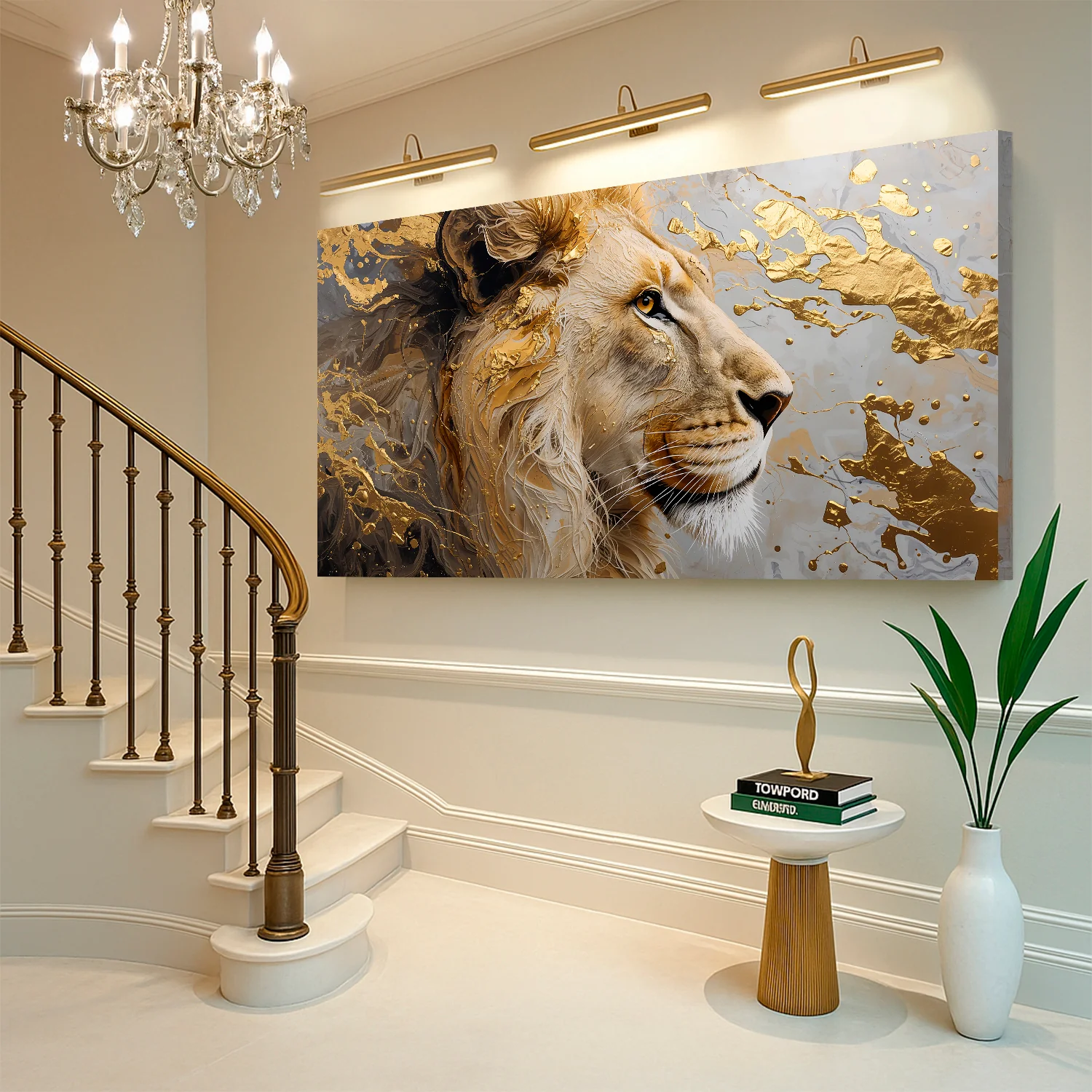 Golden-eyed Lion Abstract Wall Art - Image 5