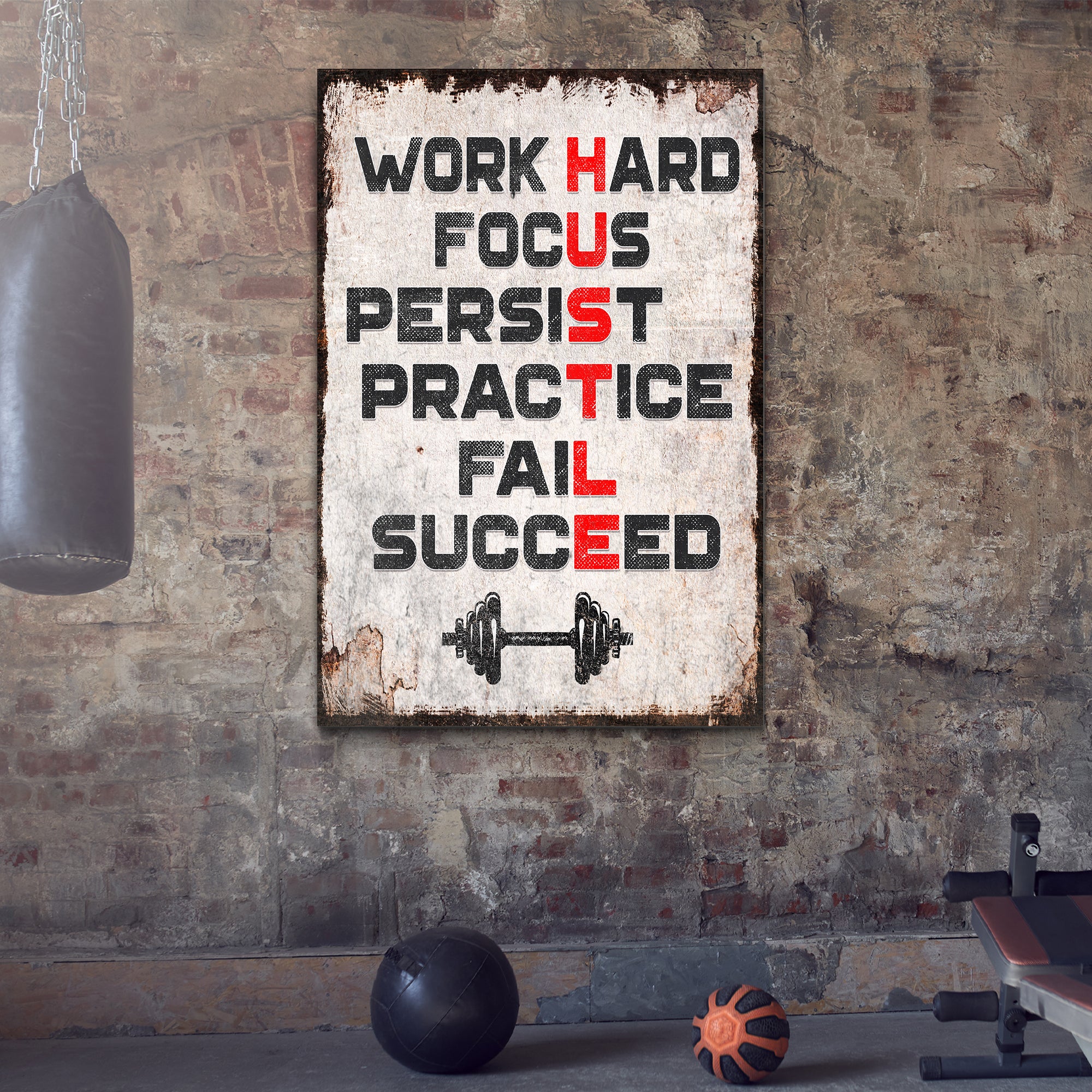 HUSTLE Motivational Portrait Sign II - Image 3