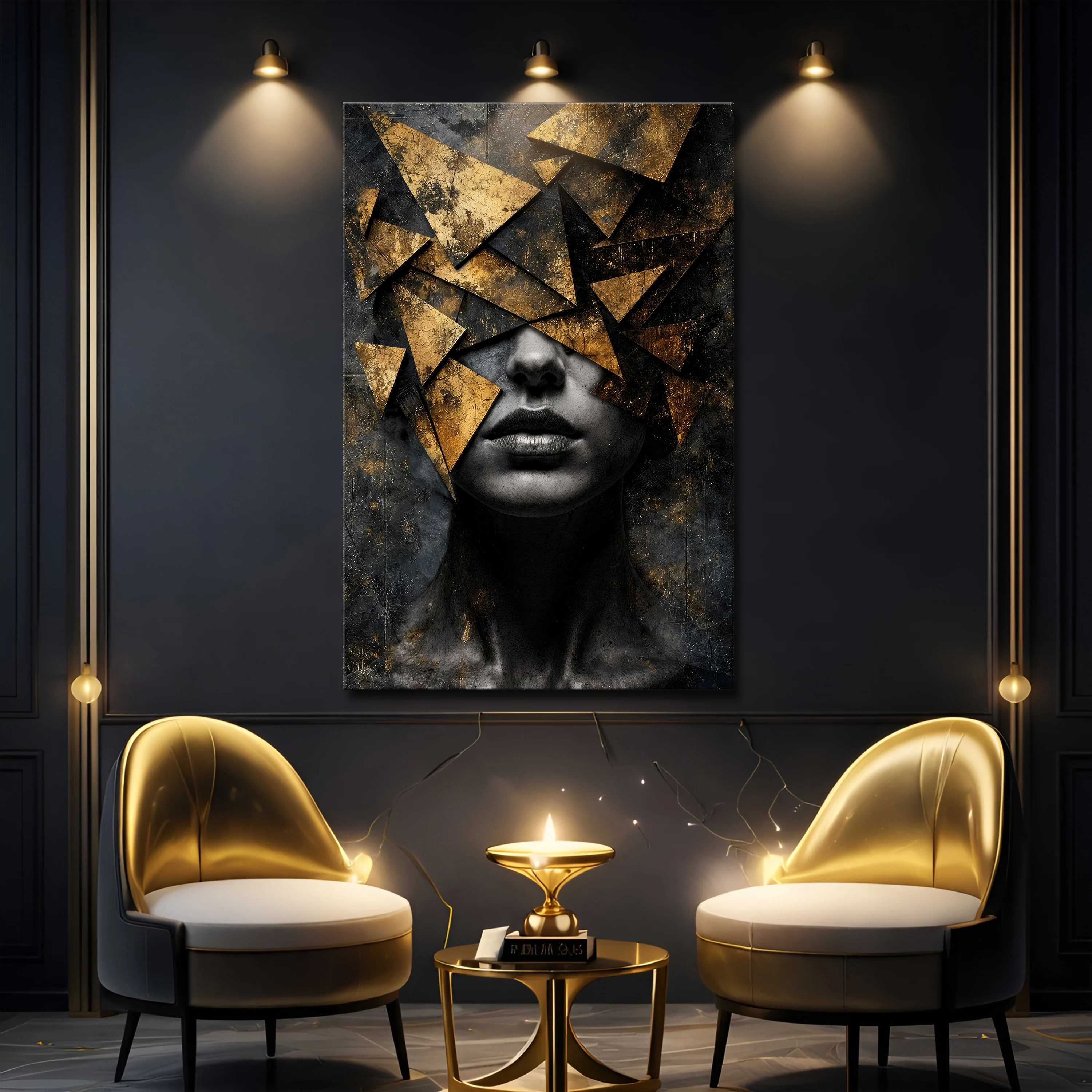 Lady Obsidian & Gold Wall Art - Image 5