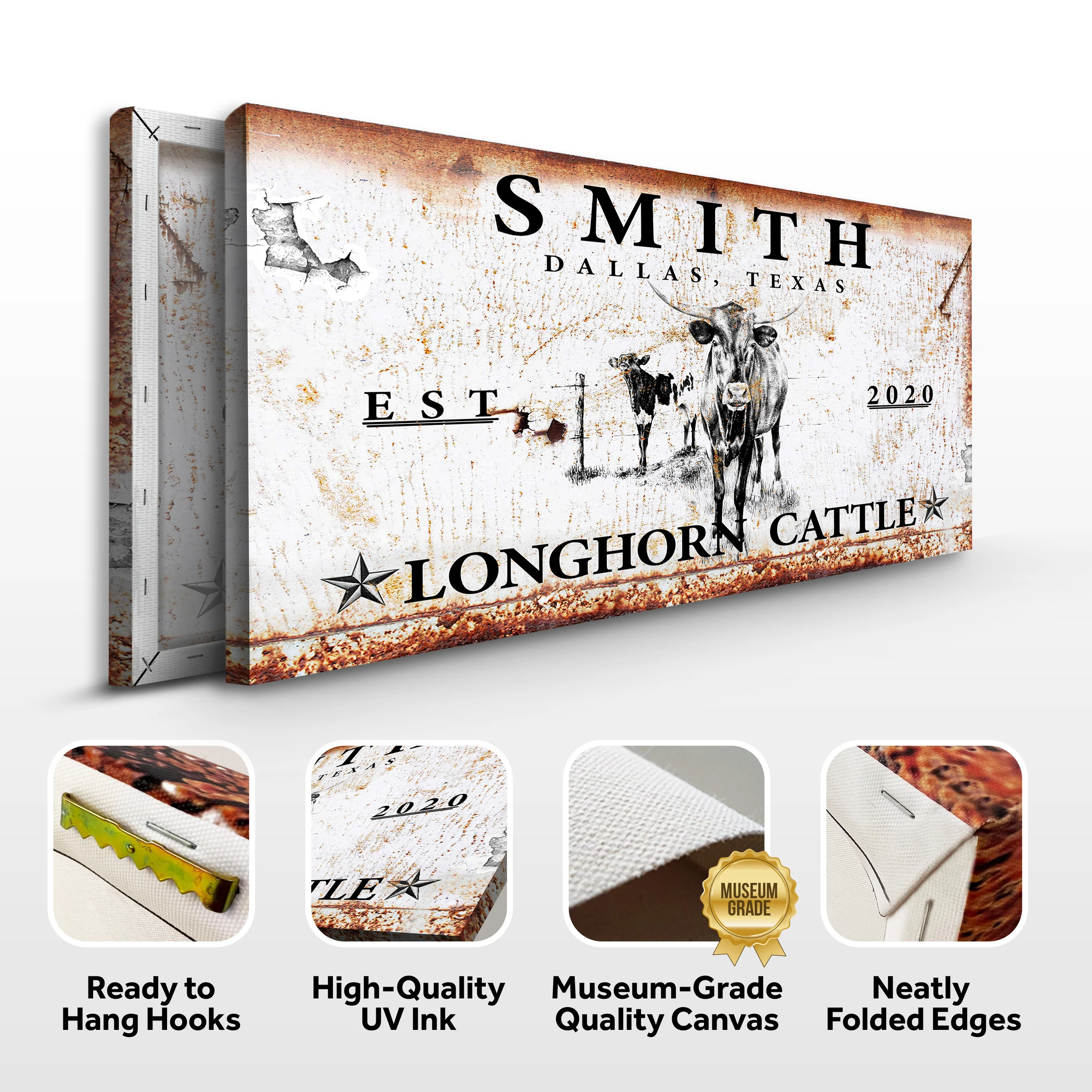 Longhorn Rustic Cattle Sign II - Image 4