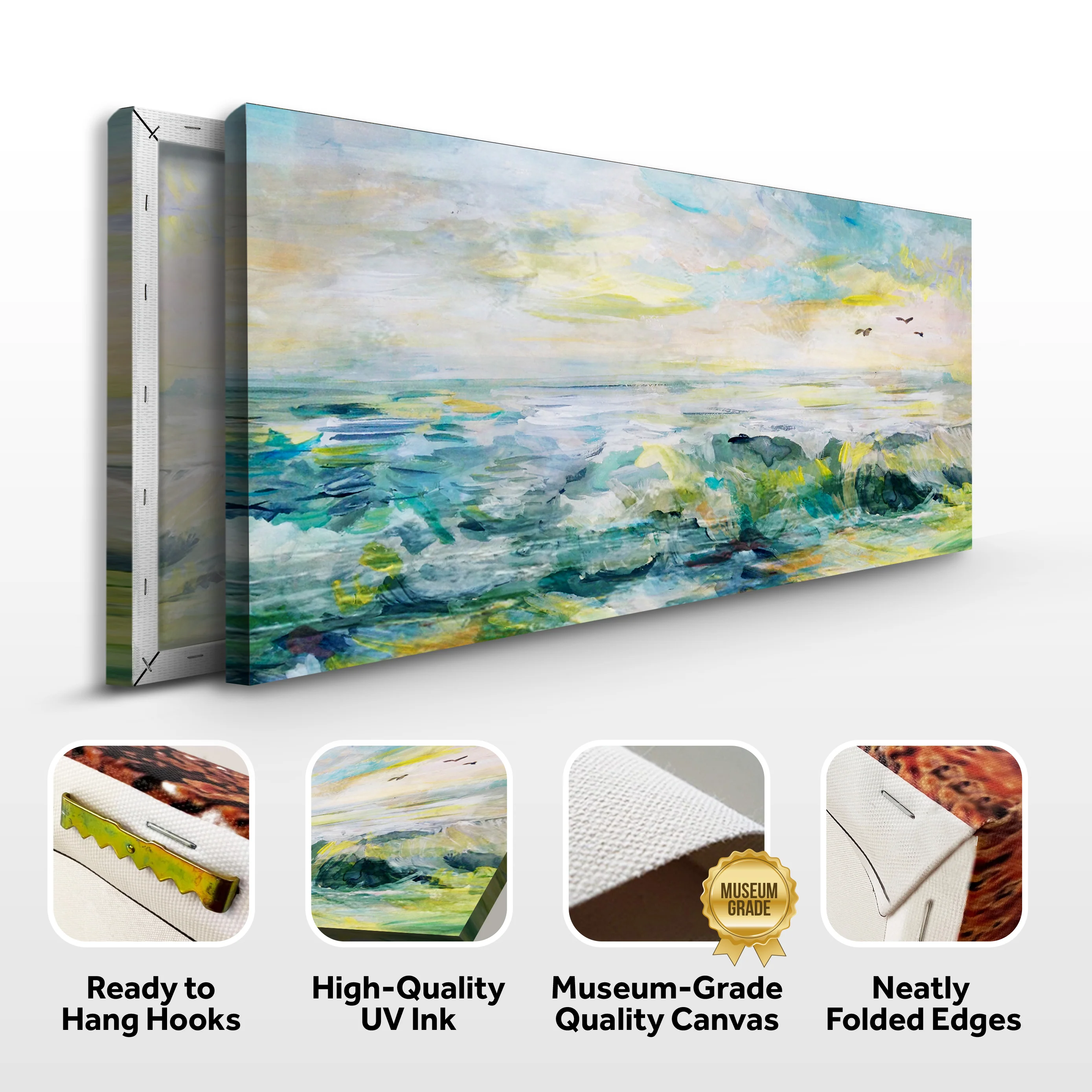 Rocks, Sea, And Sky Canvas Wall Art - Image 3