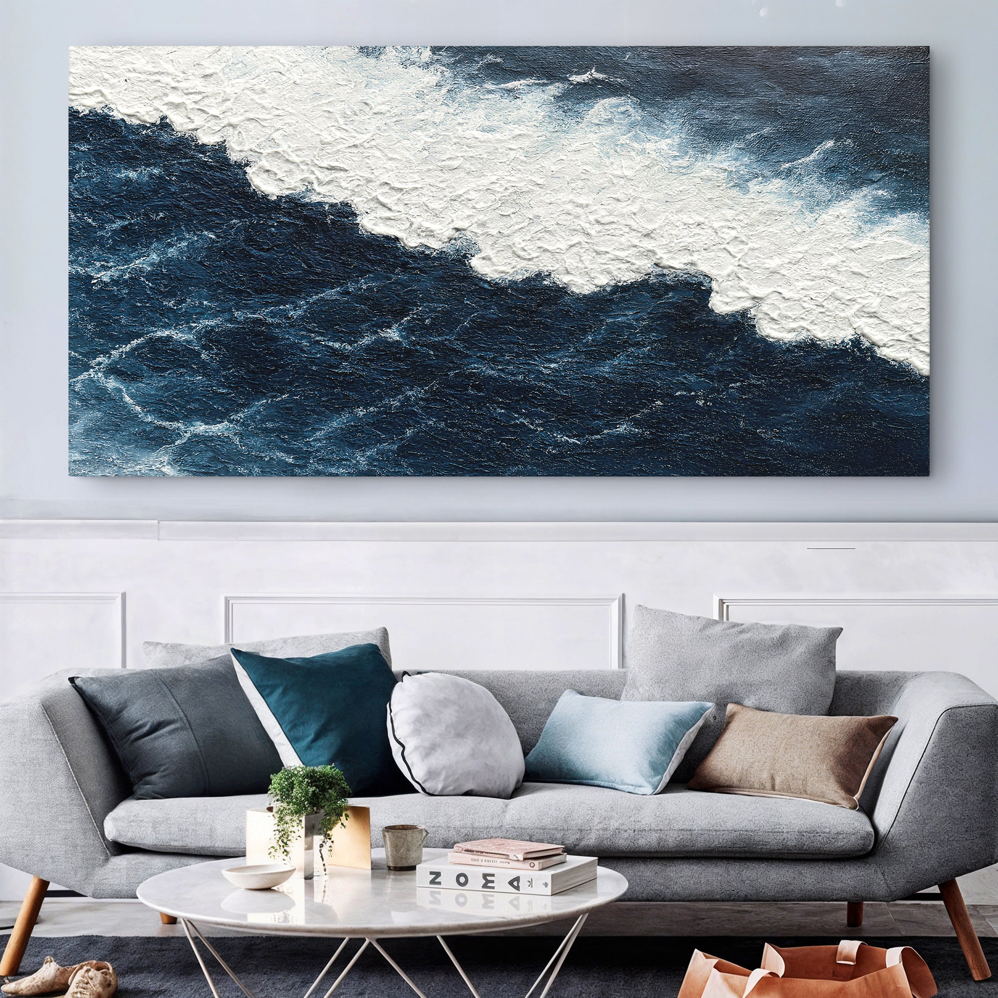 The Blue Waves Abstract Wall Art - Image 4