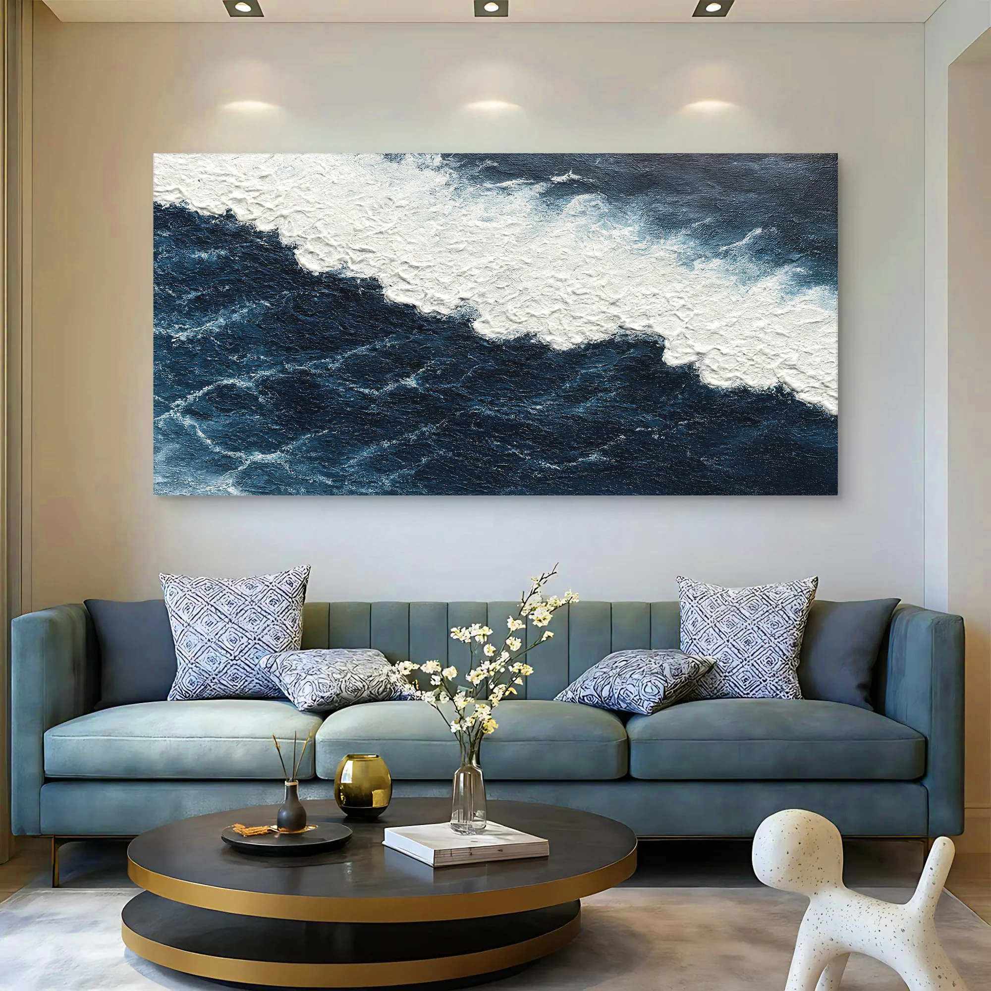 The Blue Waves Abstract Wall Art - Image 5