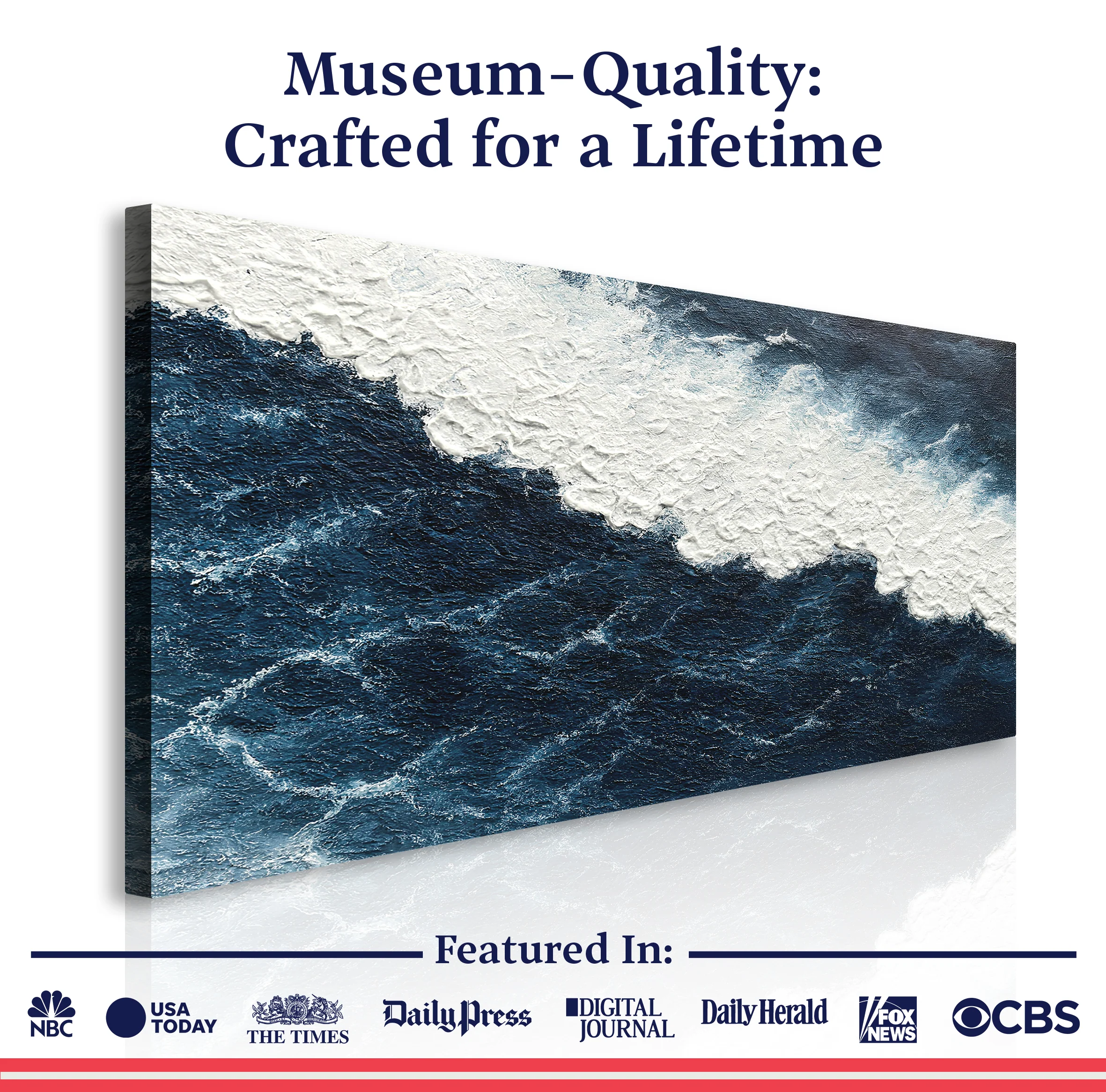 The Blue Waves Abstract Wall Art - Image 6