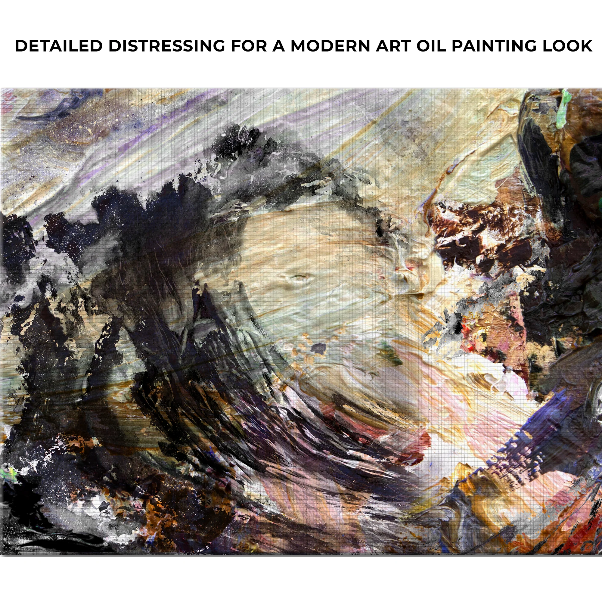 Waves Abstract Painting Canvas Wall Art - Image 3