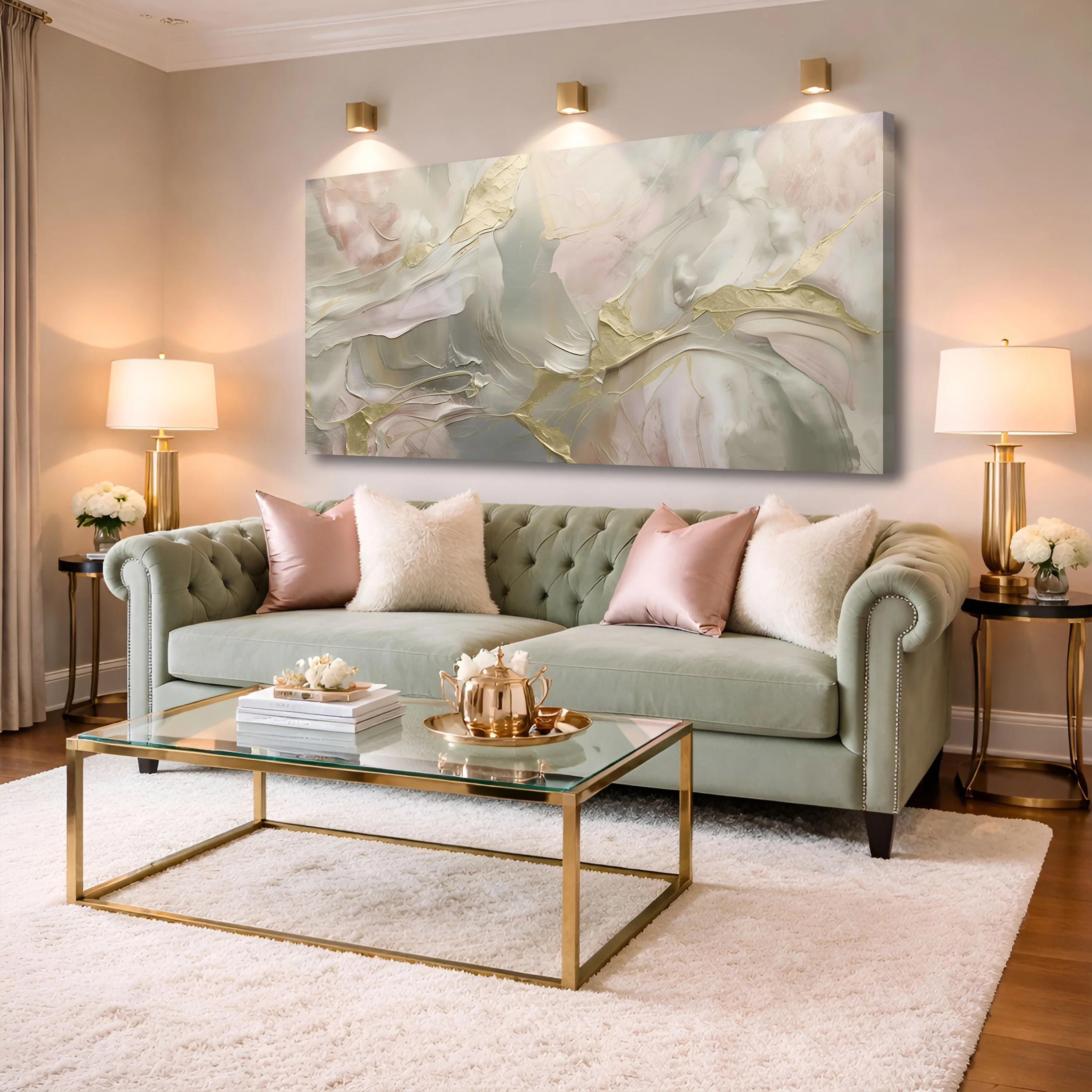 Whispered Gold Abstract Wall Art - Image 4