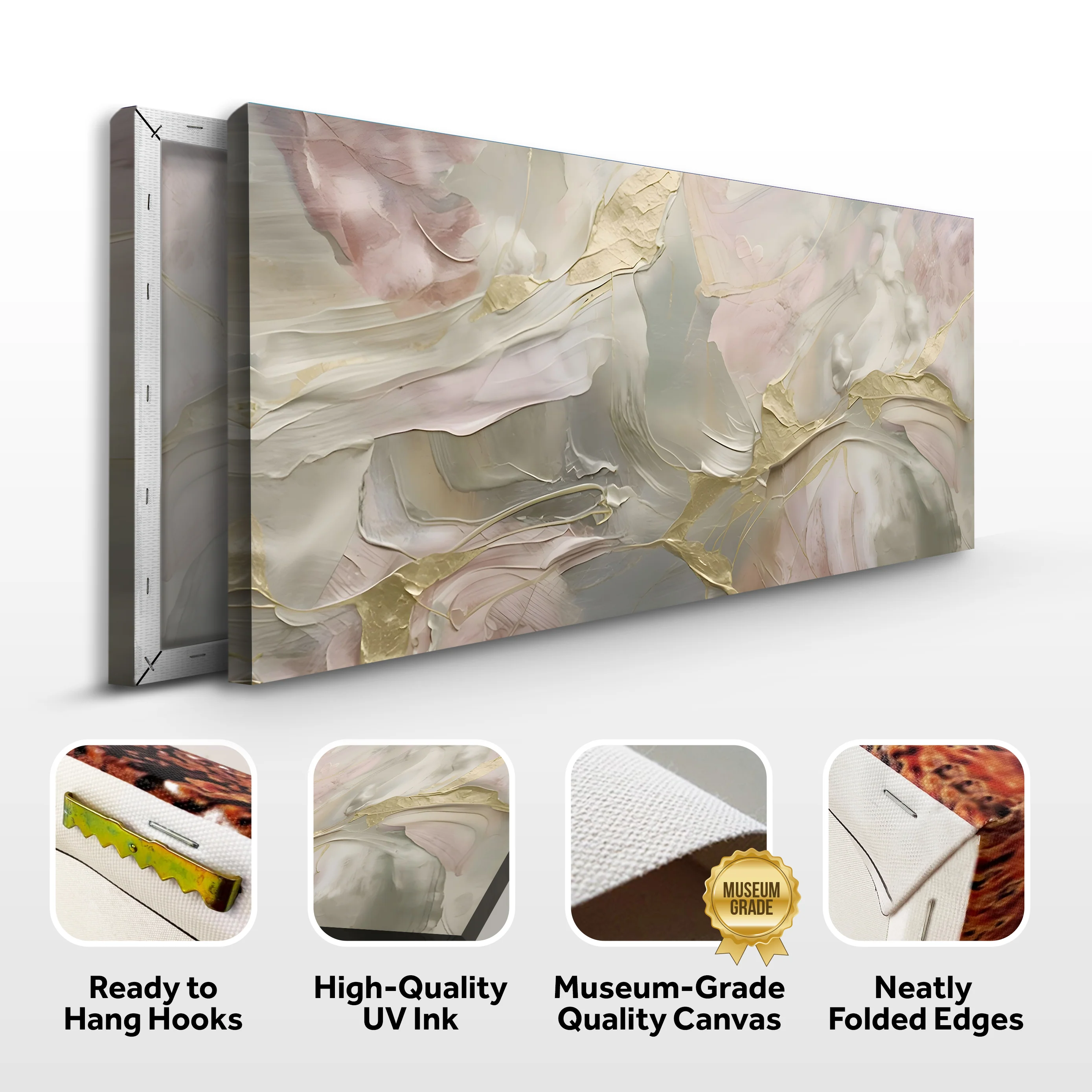 Whispered Gold Abstract Wall Art - Image 8